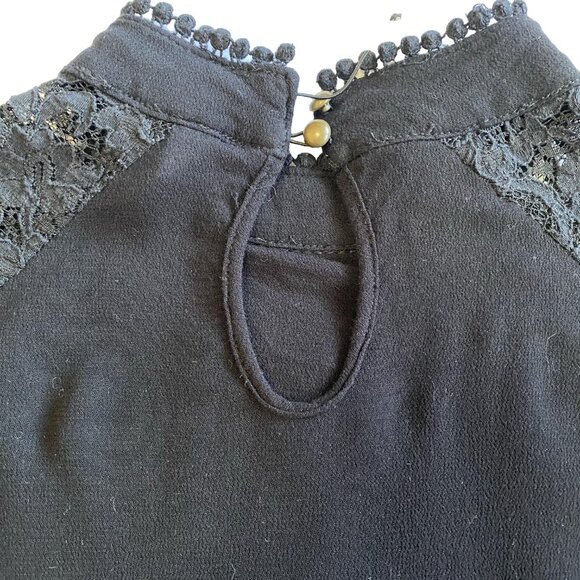 XHILARATION Embroidered Lace Long Sleeve Black Boho Midi Goth Dress XL EUC - Picture 10 of 15